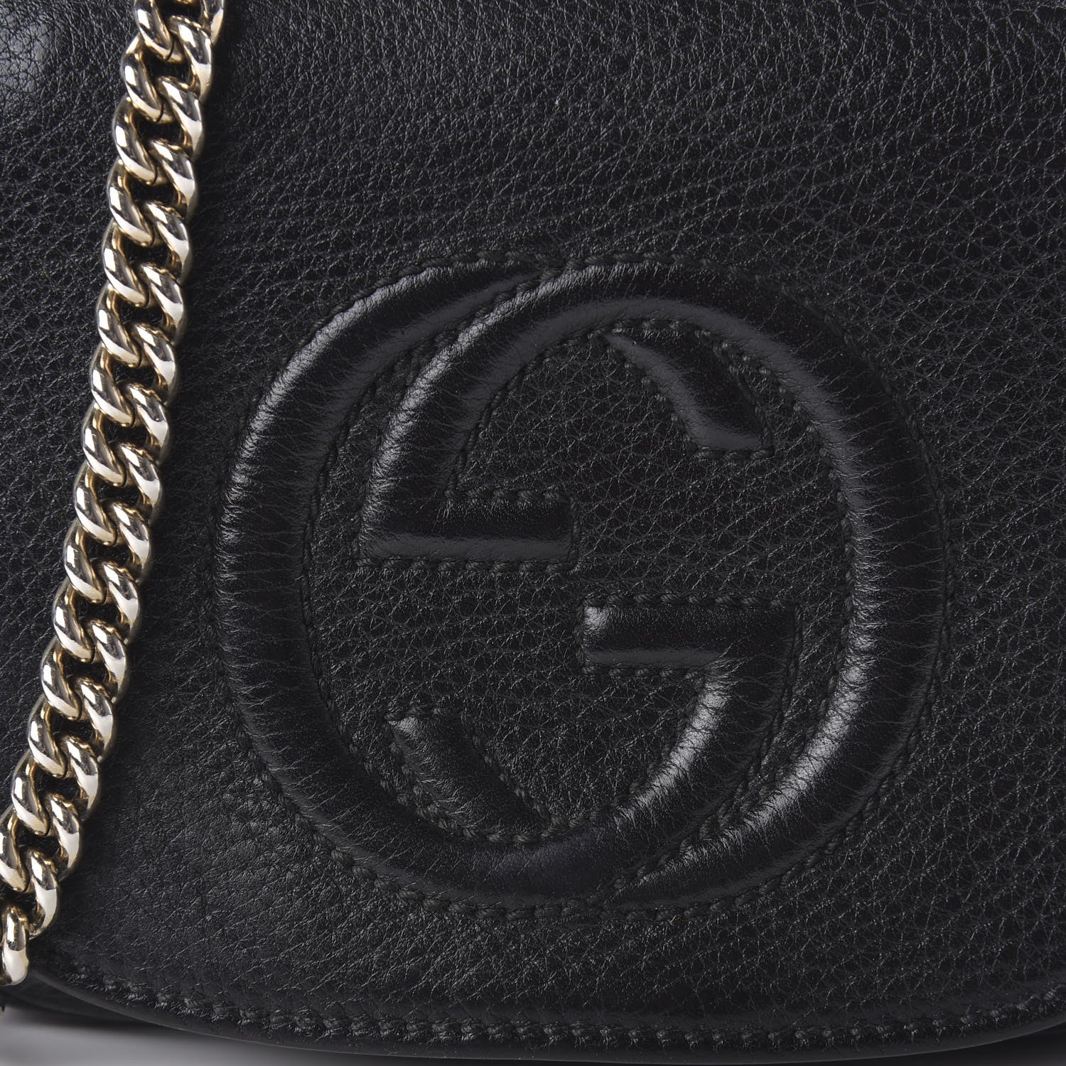Gucci Pebbled Calfskin Small Soho Flap Crossbody Black 11 of 11