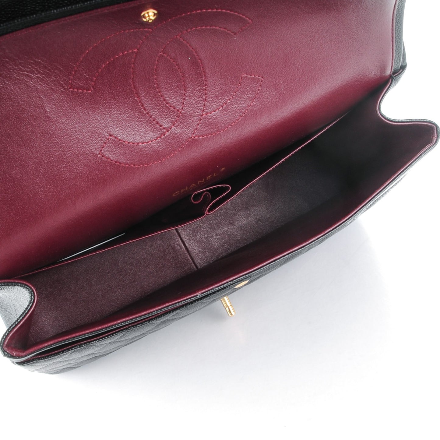 Caviar Quilted Maxi Double Flap Black