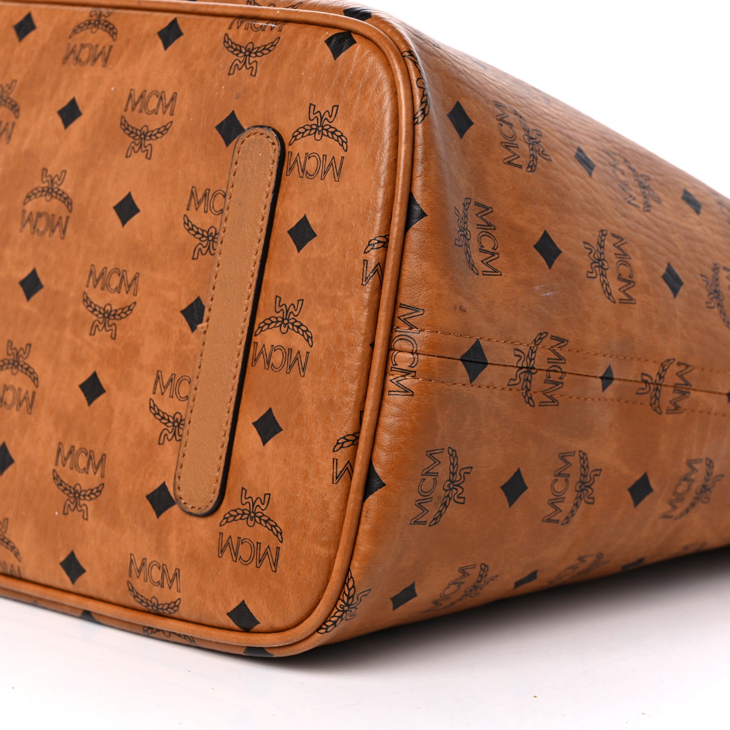 MCM Visetos Large Liz Reversible Shopper Tote Cognac 7 of 14