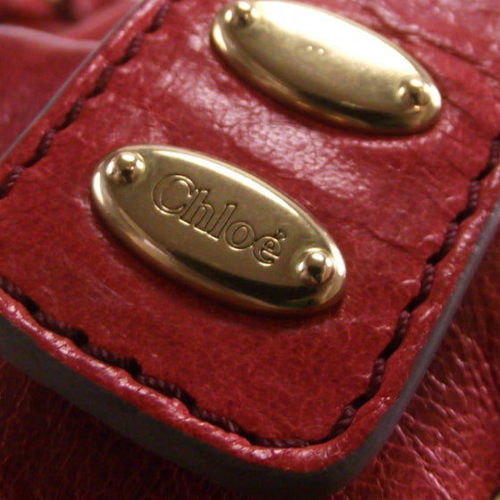 Chloe Leather Heloise Satchel Red 8 of 11