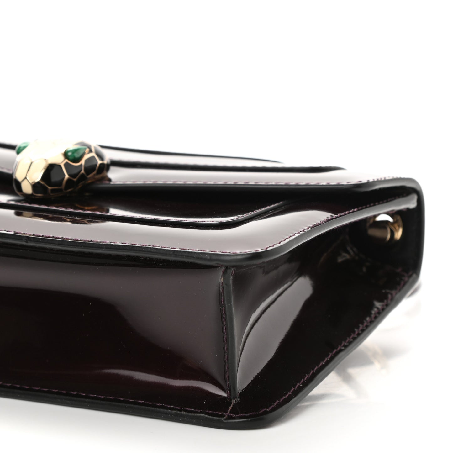 Metallic Calfskin Serpenti Forever Shoulder Bag Plum