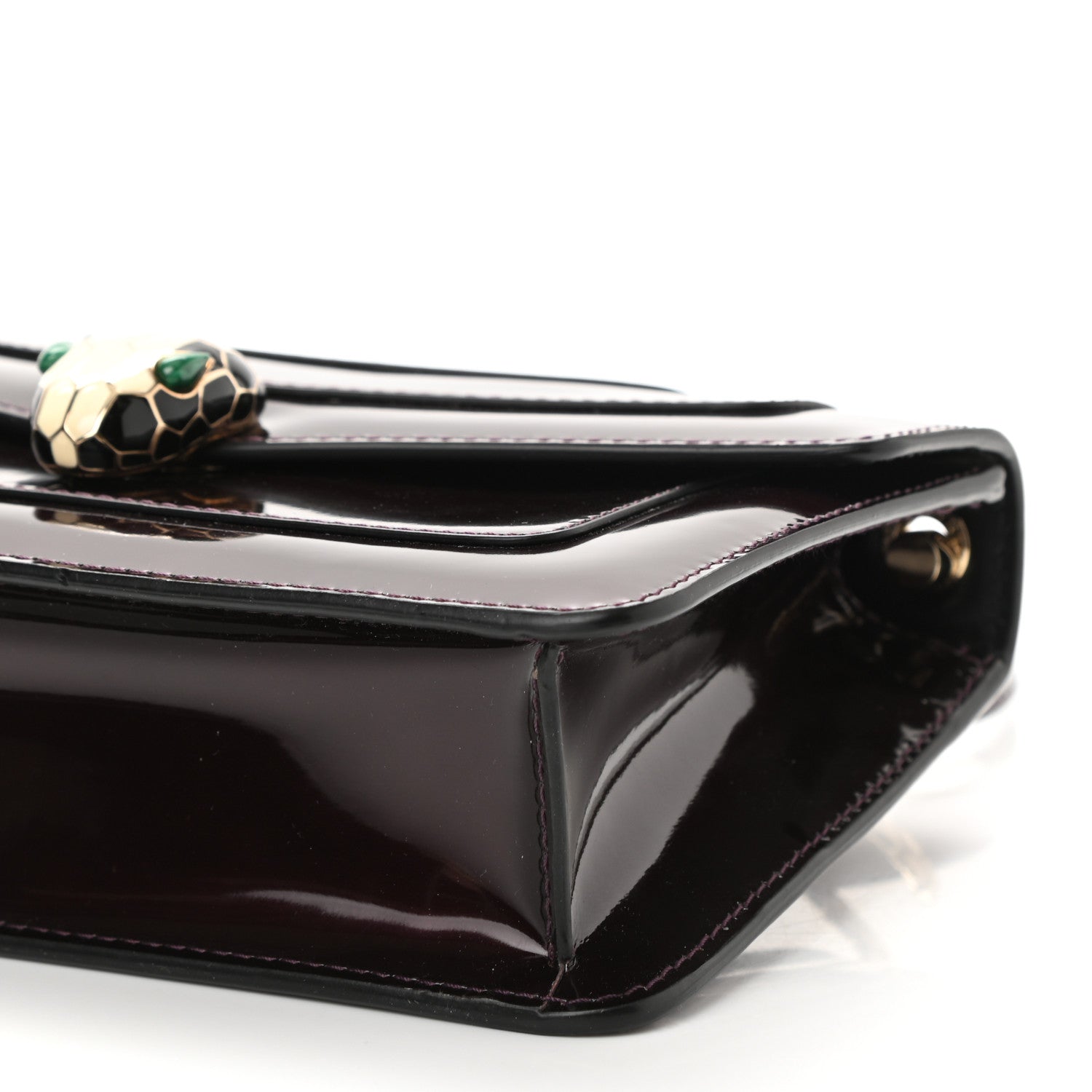 Bulgari Metallic Calfskin Serpenti Forever Shoulder Bag Plum 10 of 10