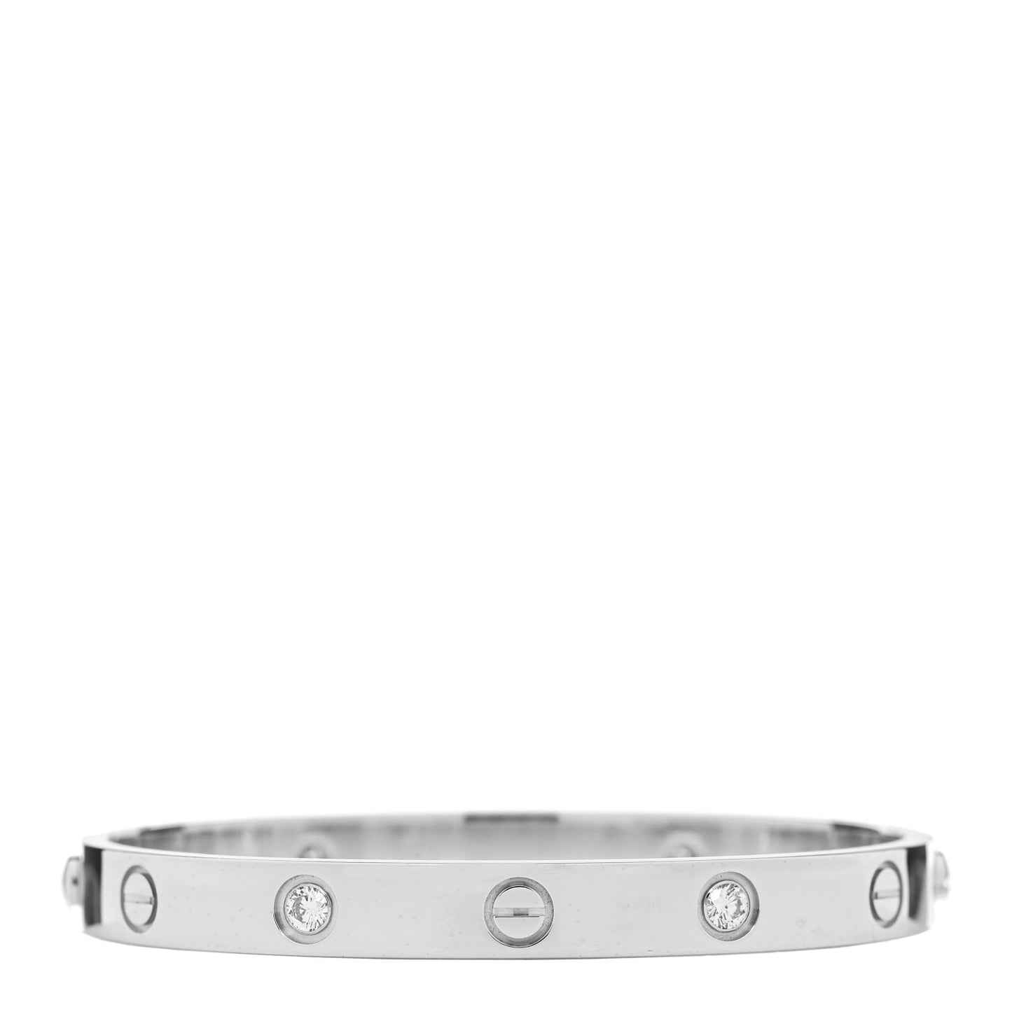 18K White Gold 4 Diamond LOVE Bracelet 16