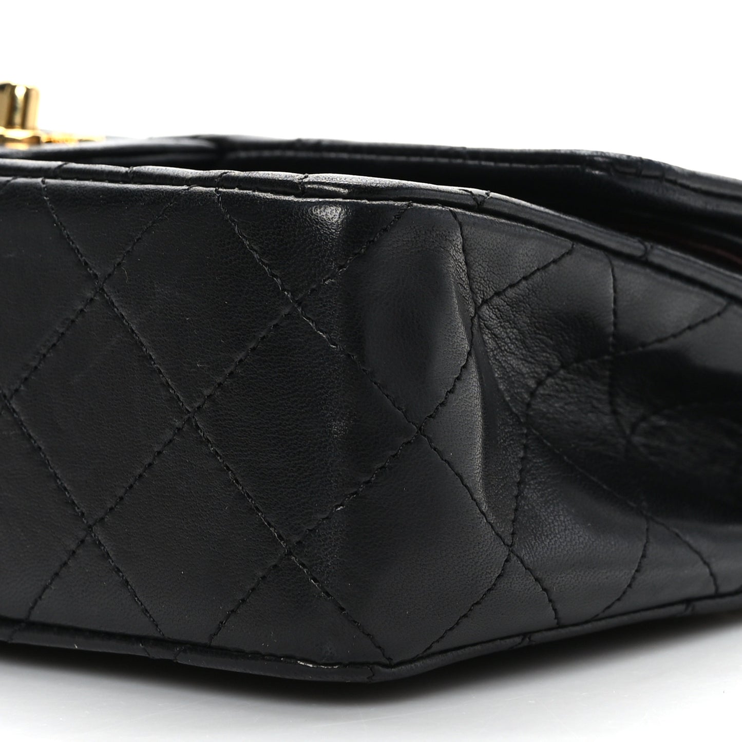 Lambskin Quilted Small Double Flap Black