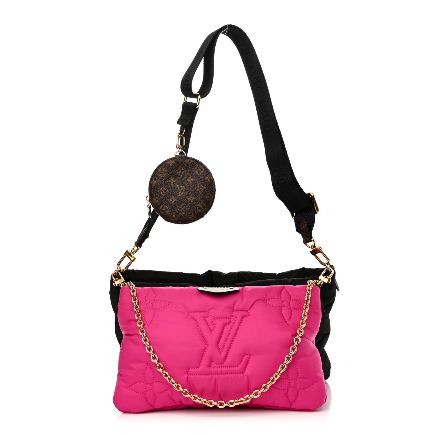 Louis Vuitton Econyl Monogram Pillow Maxi Multi Pochette Accessories Black Fuchsia 1 of 11