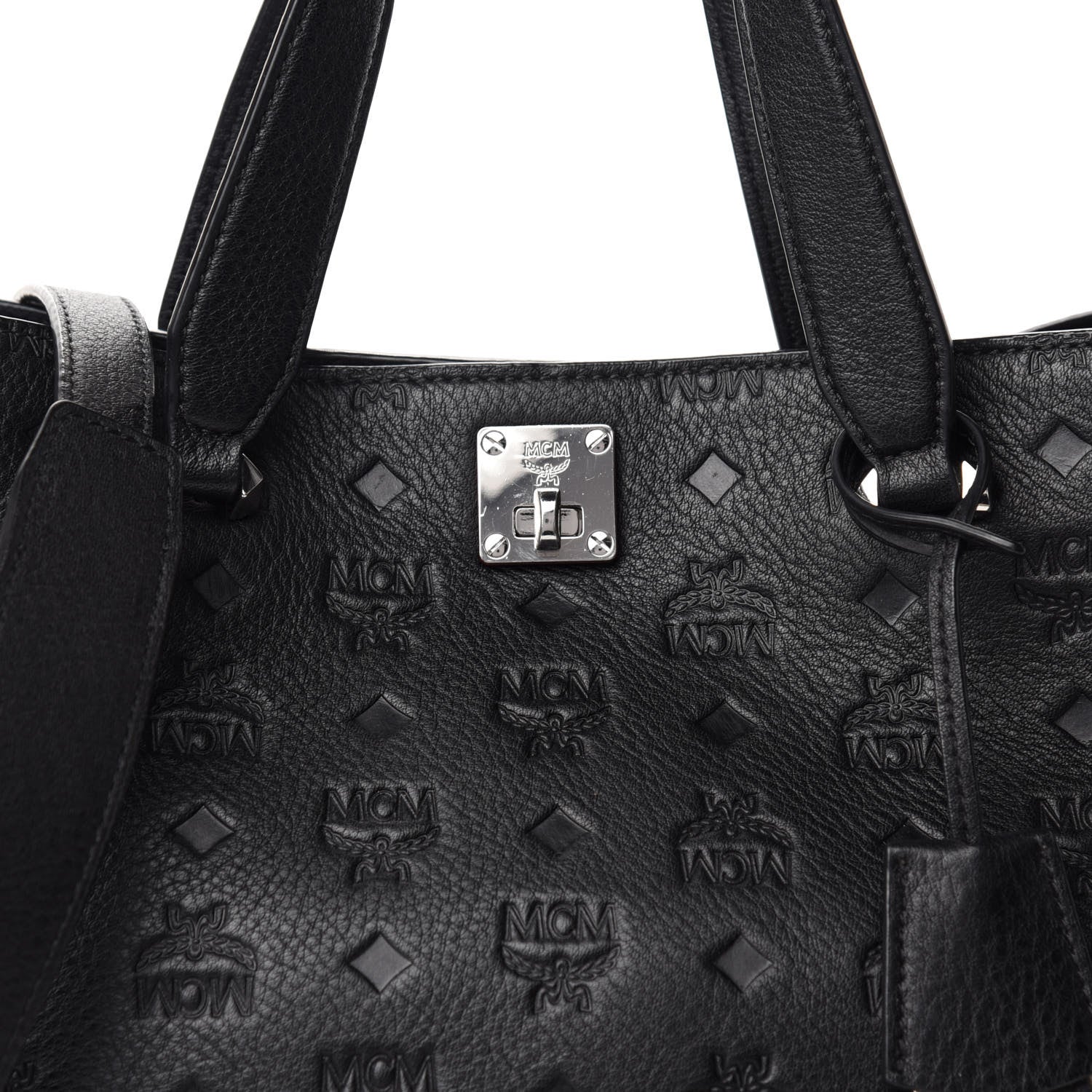 MCM Calfskin Ottomar Monogram Large Essential Tote Black 11 of 11