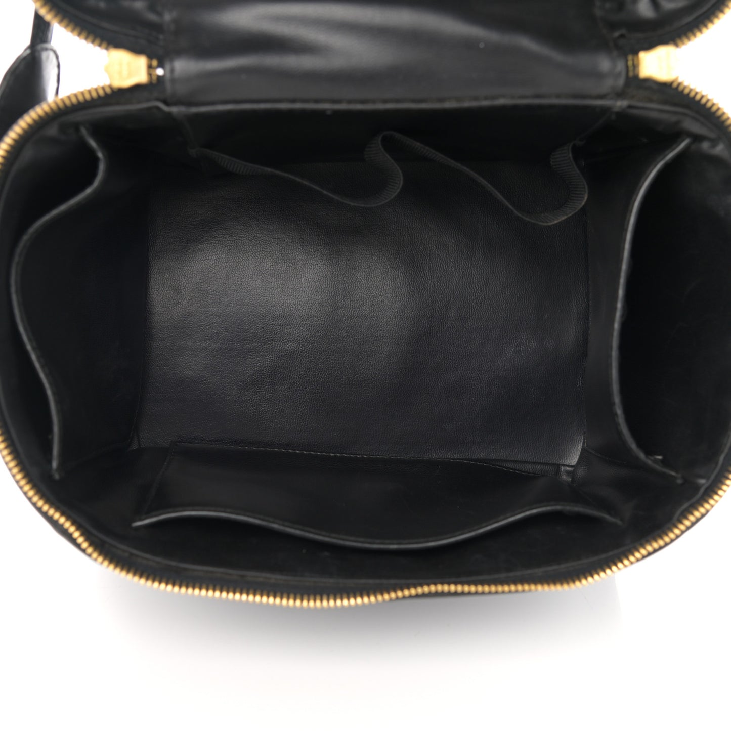 Lambskin Quilted Vanity Pouch Black