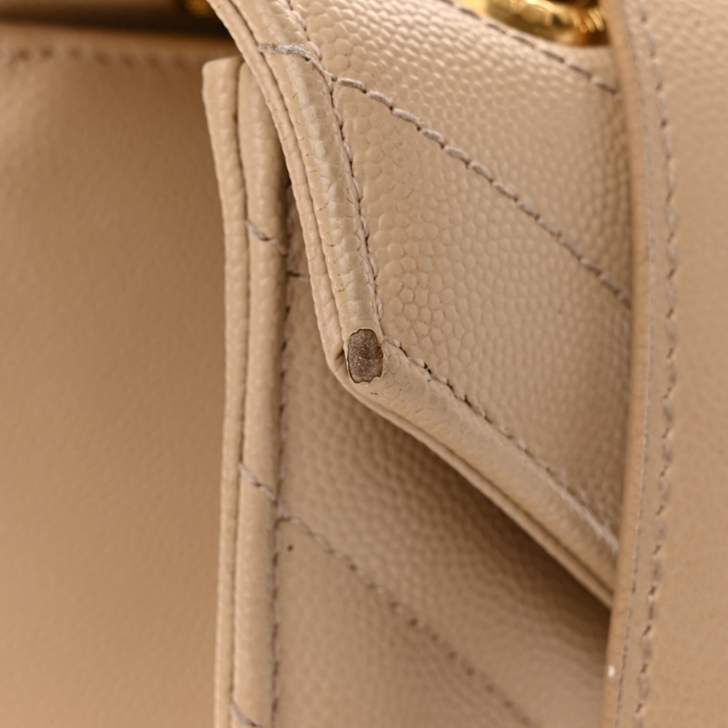 Saint Laurent Grain De Poudre Matelasse Chevron Large Monogram Satchel Nude Powder 10 of 10