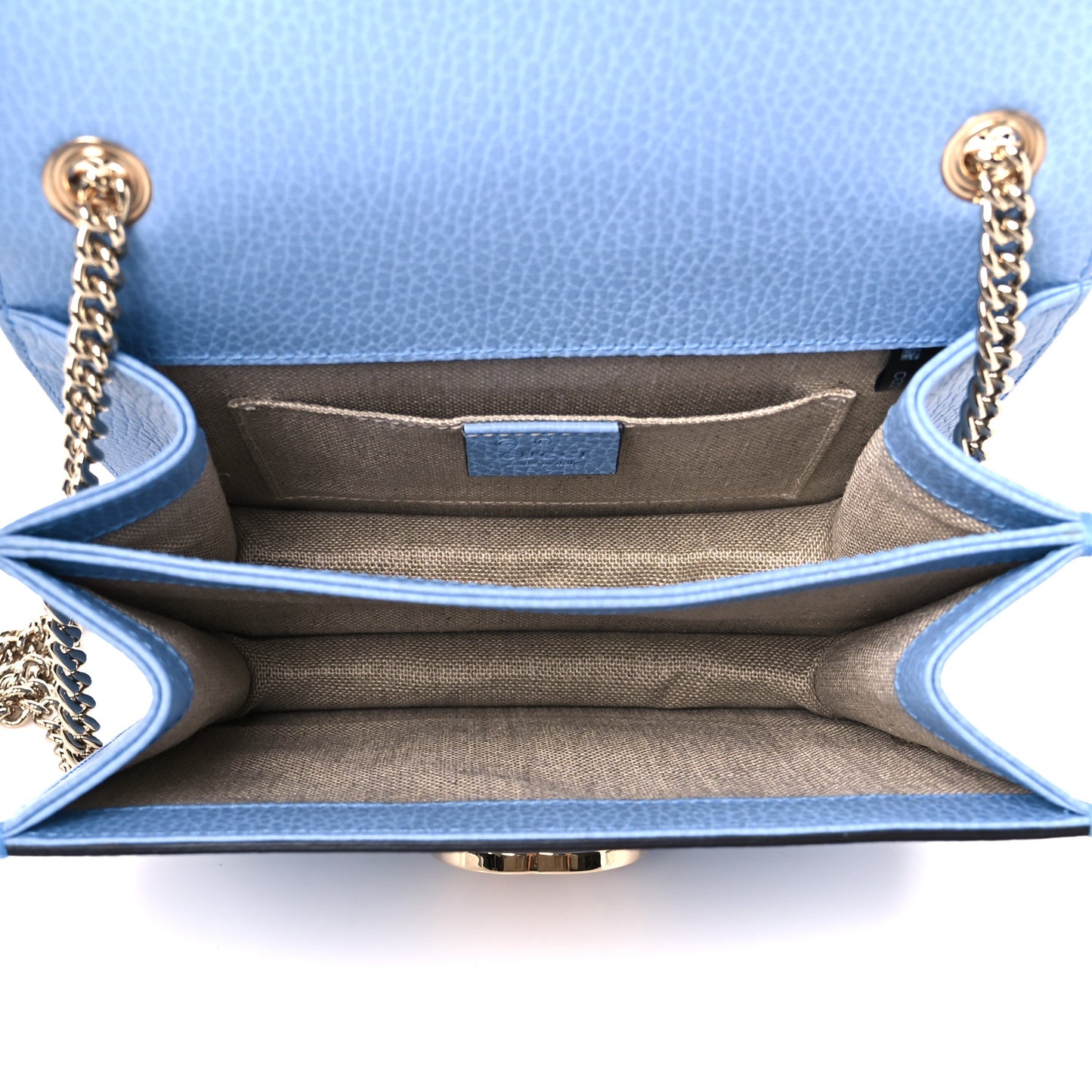 Dollar Calfskin Small Interlocking G Shoulder Bag Mineral Blue