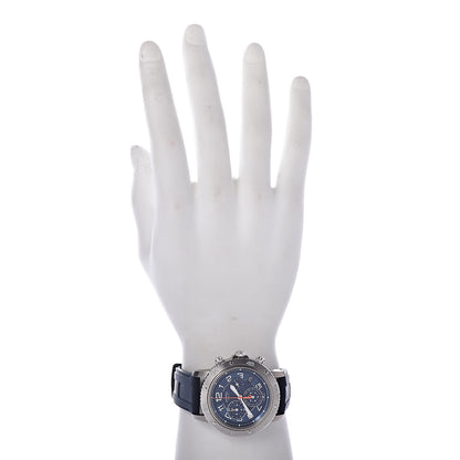 Hermes Stainless Steel Rubber 41mm Clipper Chronograph Quartz Watch Blue 2 of 8