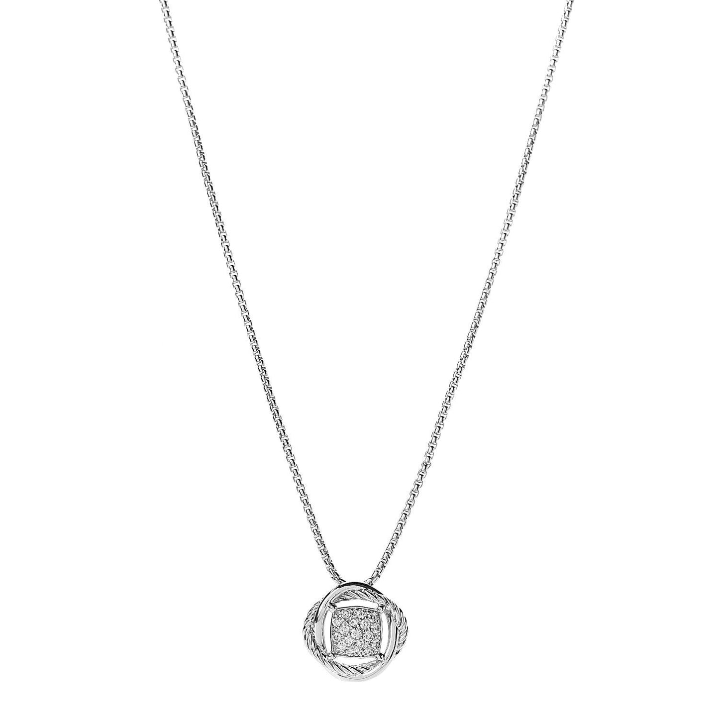 Sterling Silver Diamond 7mm Infinity Pendant Necklace