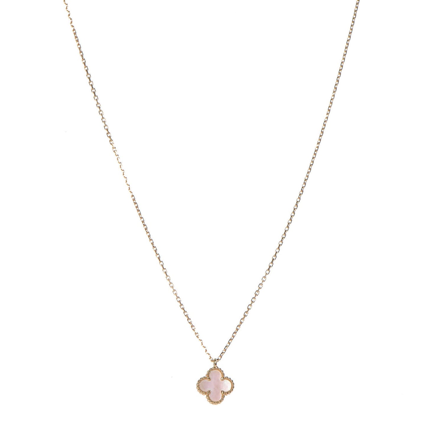 18K Yellow Gold Mother of Pearl Sweet Alhambra Pendant Necklace