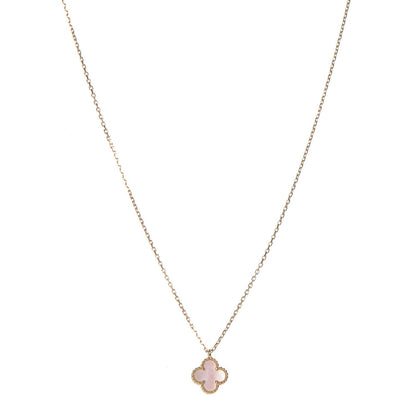 Van Cleef & Arpels 18K Yellow Gold Mother of Pearl Sweet Alhambra Pendant Necklace 1 of 8