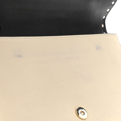 Valentino Garavani Nappa Rockstud Wristlet Clutch Black Light Ivory 9 of 9
