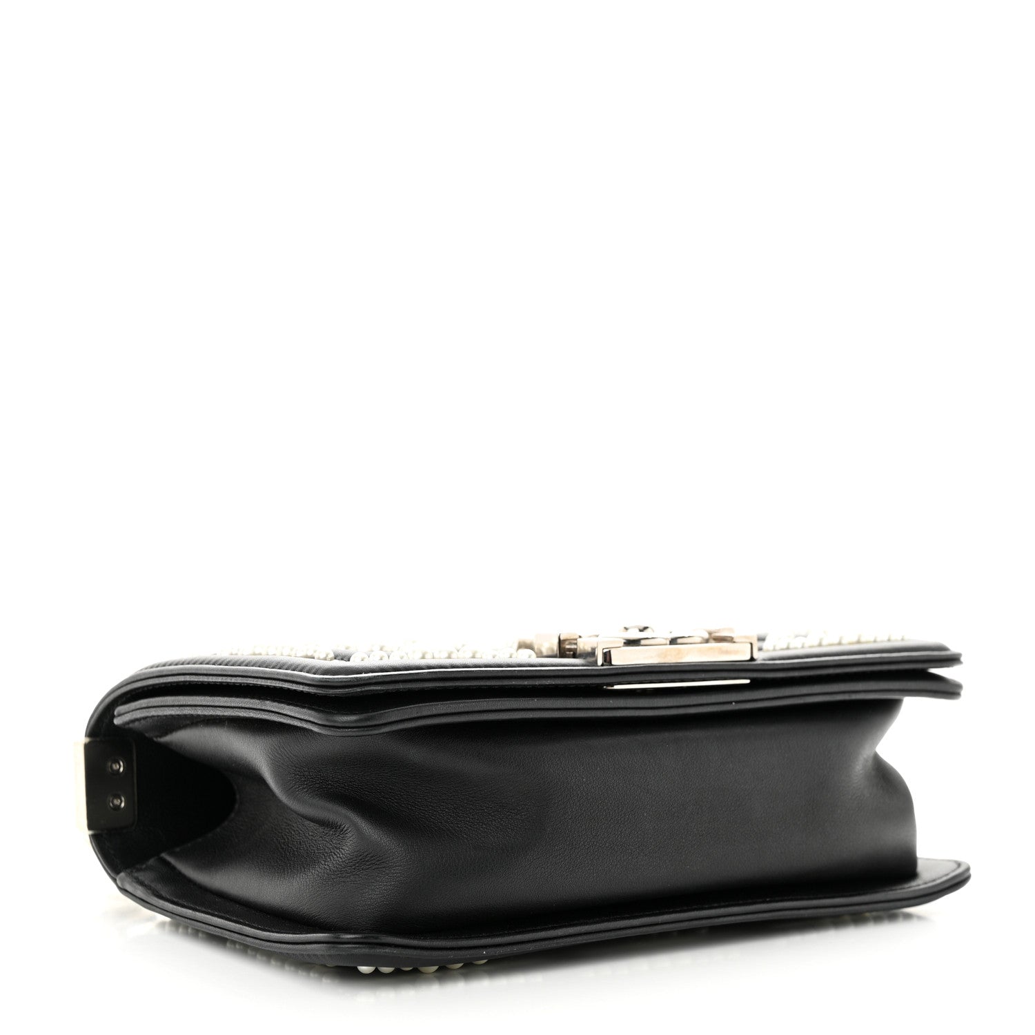 Chanel Calfskin Pearl Chevron Small Boy Flap Black 4 of 11