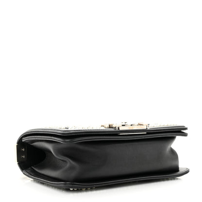 Chanel Calfskin Pearl Chevron Small Boy Flap Black 4 of 11