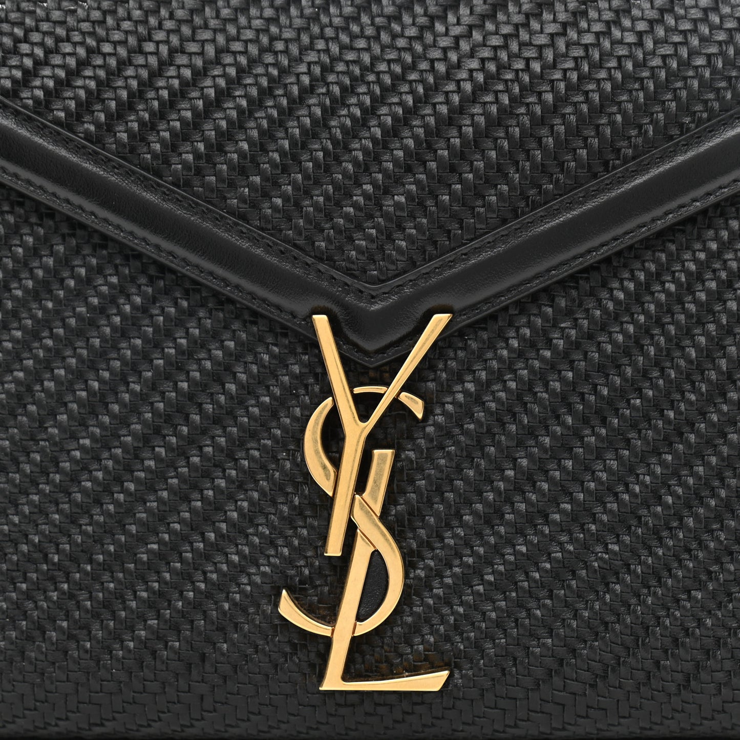 Calfksin Woven Mini Classic Monogram Cassandra Top Handle Black