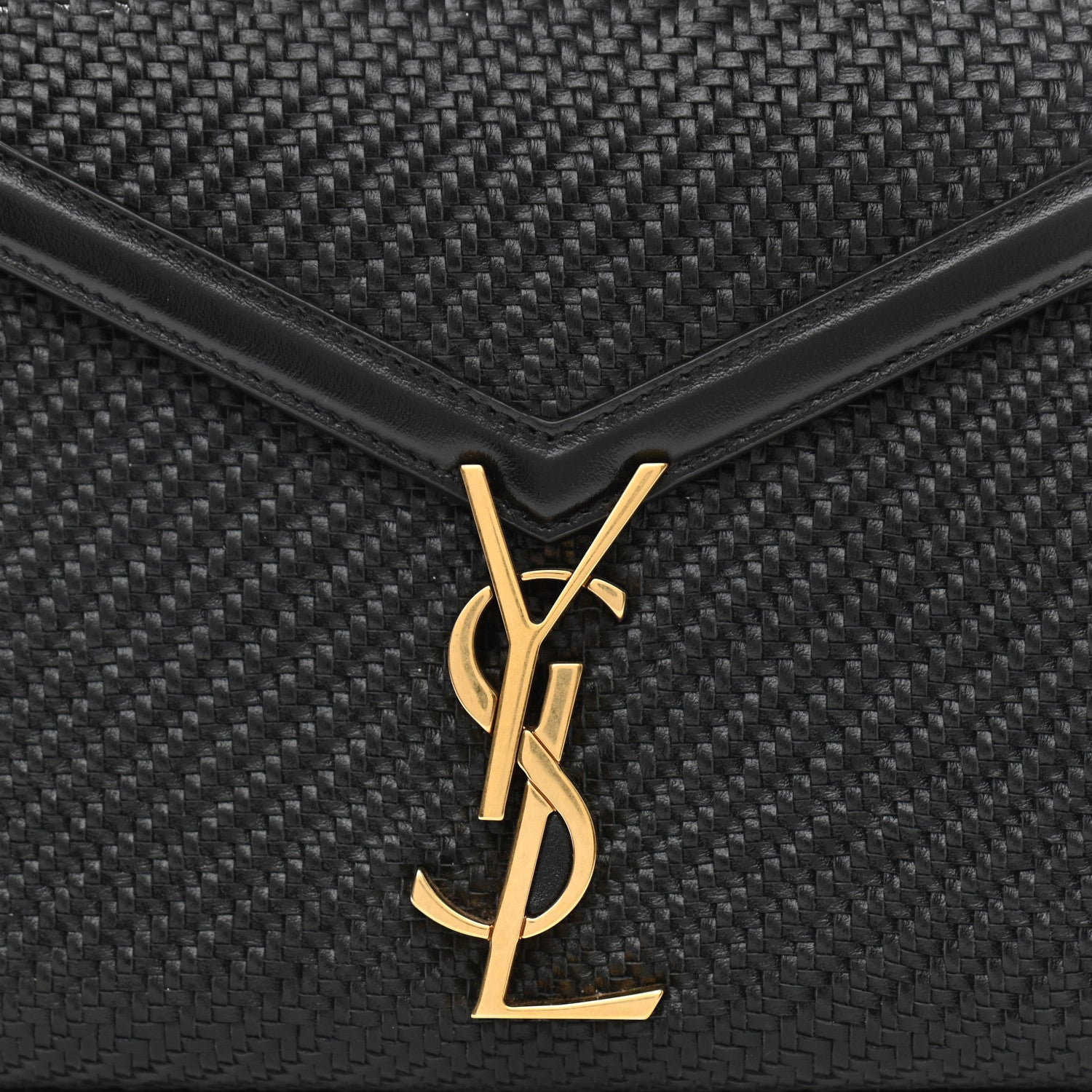 Saint Laurent Calfksin Woven Mini Classic Monogram Cassandra Top Handle Black 7 of 9