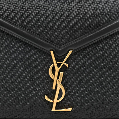 Saint Laurent Calfksin Woven Mini Classic Monogram Cassandra Top Handle Black 7 of 9