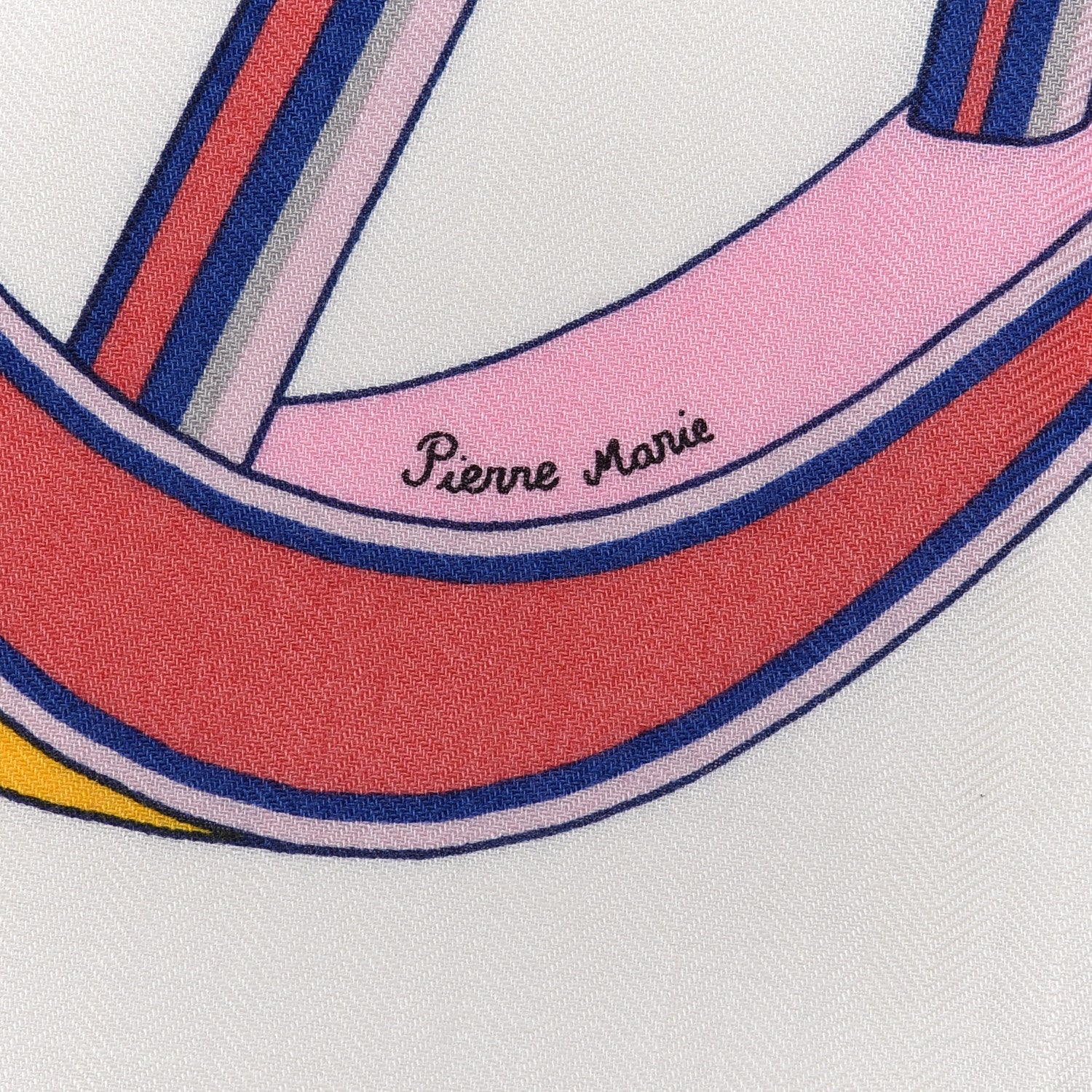 Hermes Cashmere Silk Les Roues De Phaeton Shawl 140 White Rose Jaune 4 of 6