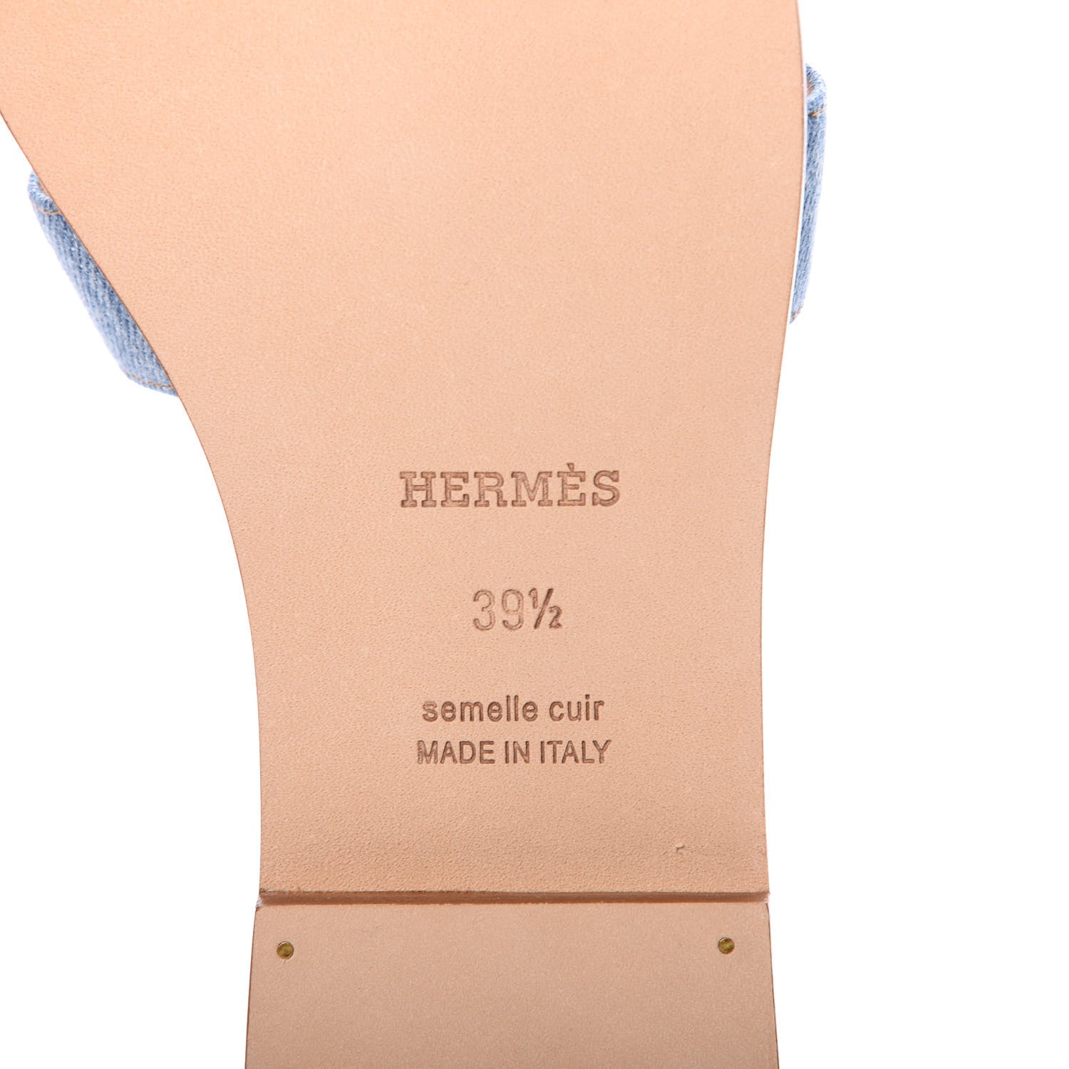Hermes Denim Oran Sandals 39.5 Bleu Clair 6 of 7