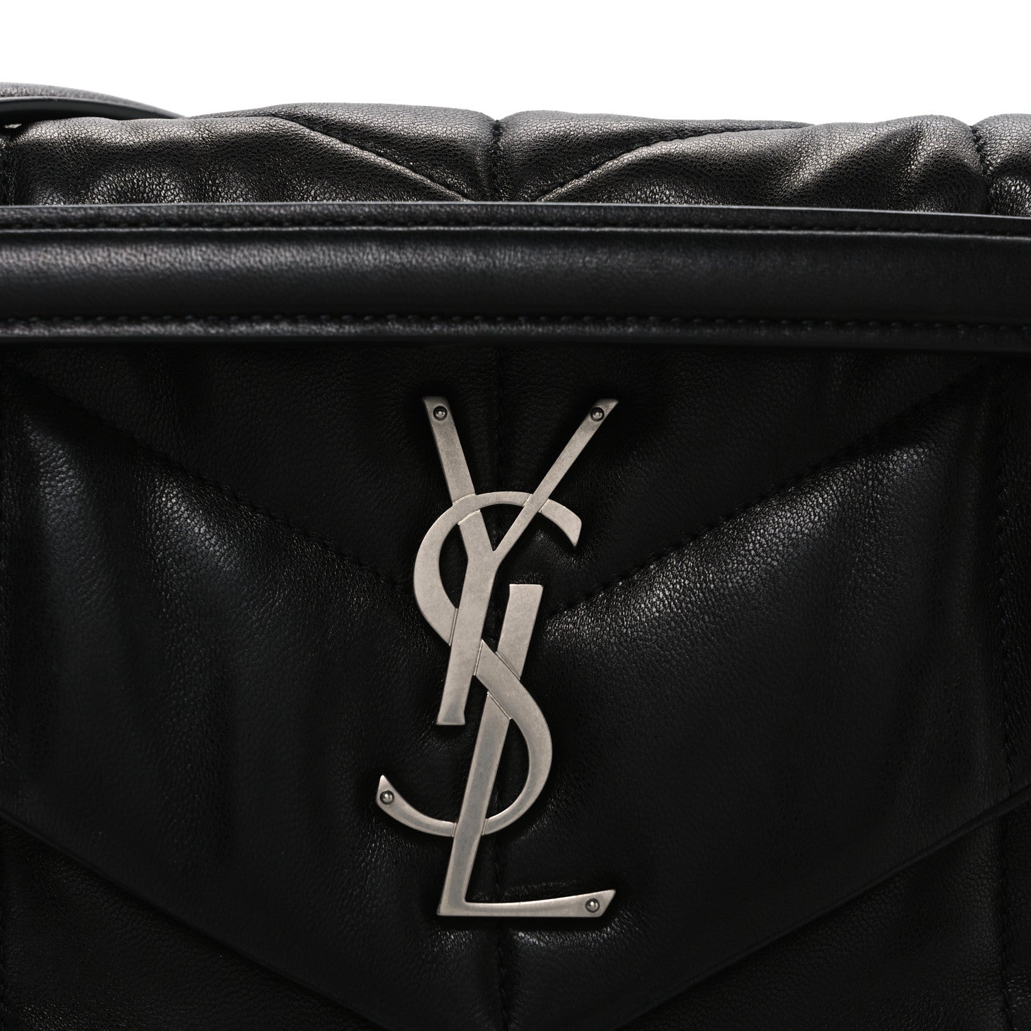 Saint Laurent Lambskin Quilted Small Loulou Puffer Monogram Chain Satchel Black 8 of 10