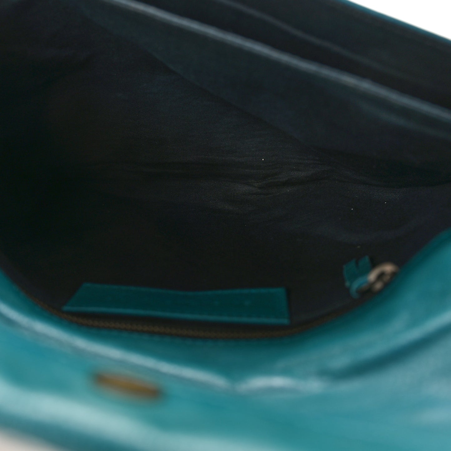 Agneau Giant 12 Rose Gold Hardware Envelope Clutch Turquoise
