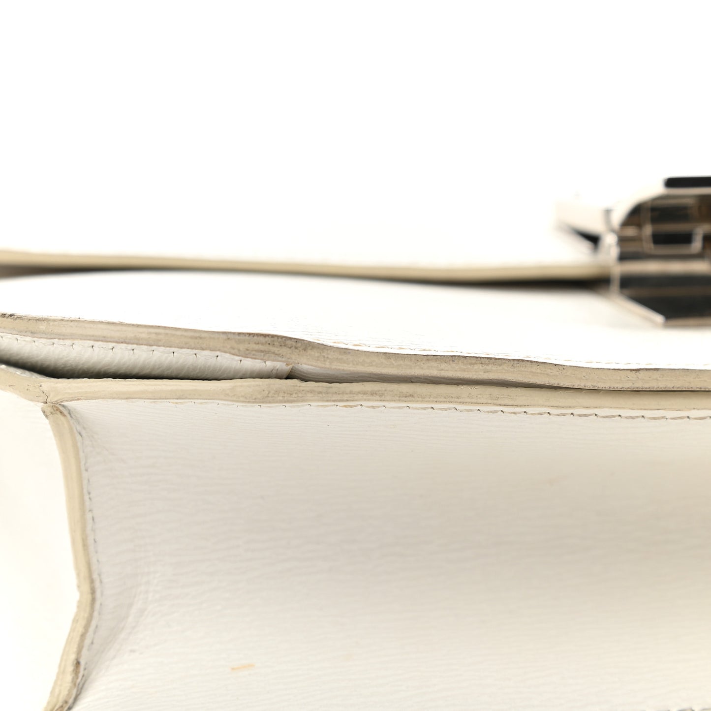 Liege Calfskin Medium Classic Box Flap Bag White