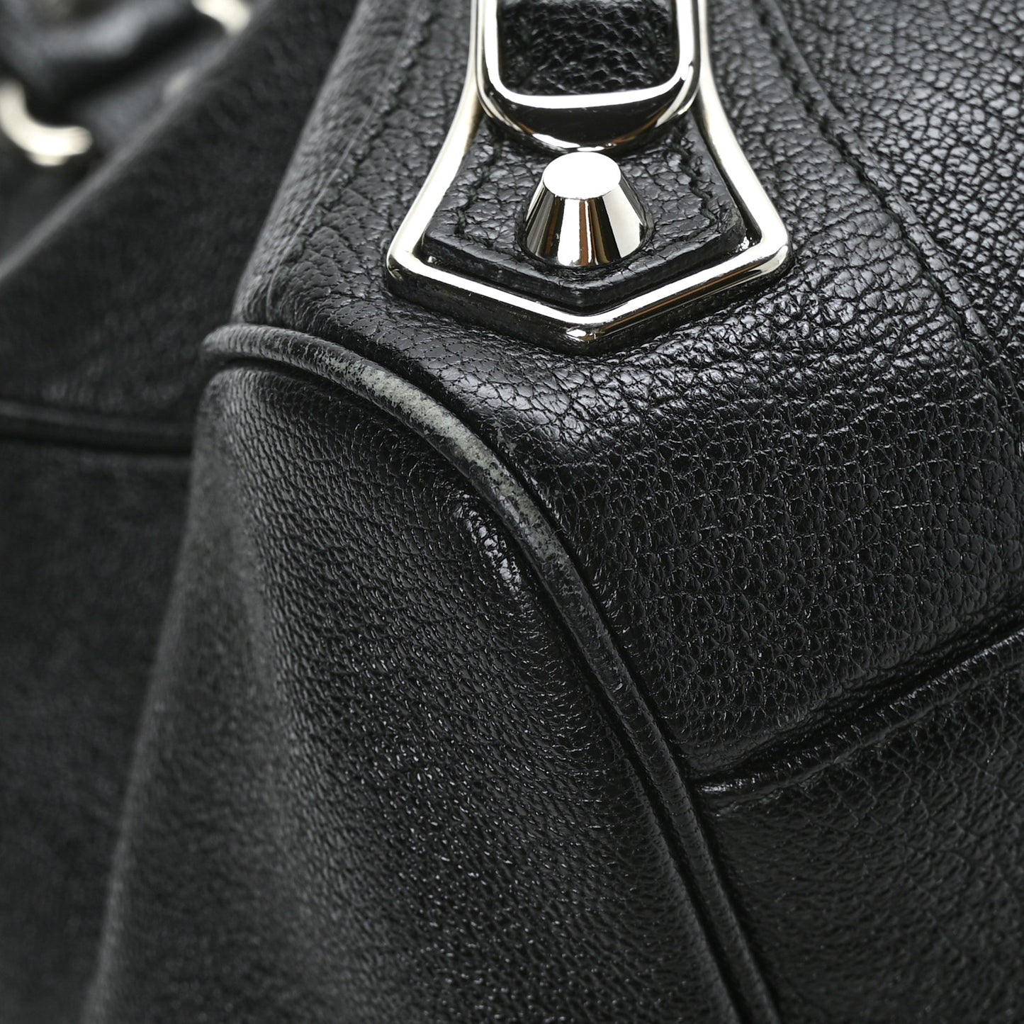 Chevre Silver Metallic Edge Hardware Velo Black