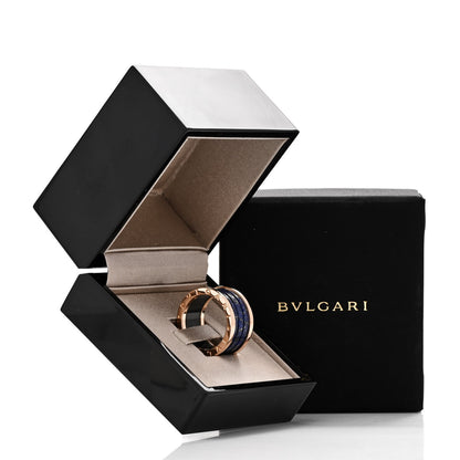 Bulgari 18K Rose Gold Lapis Lazuli B.Zero1 Four-Band Ring 56 7.5 7 of 7