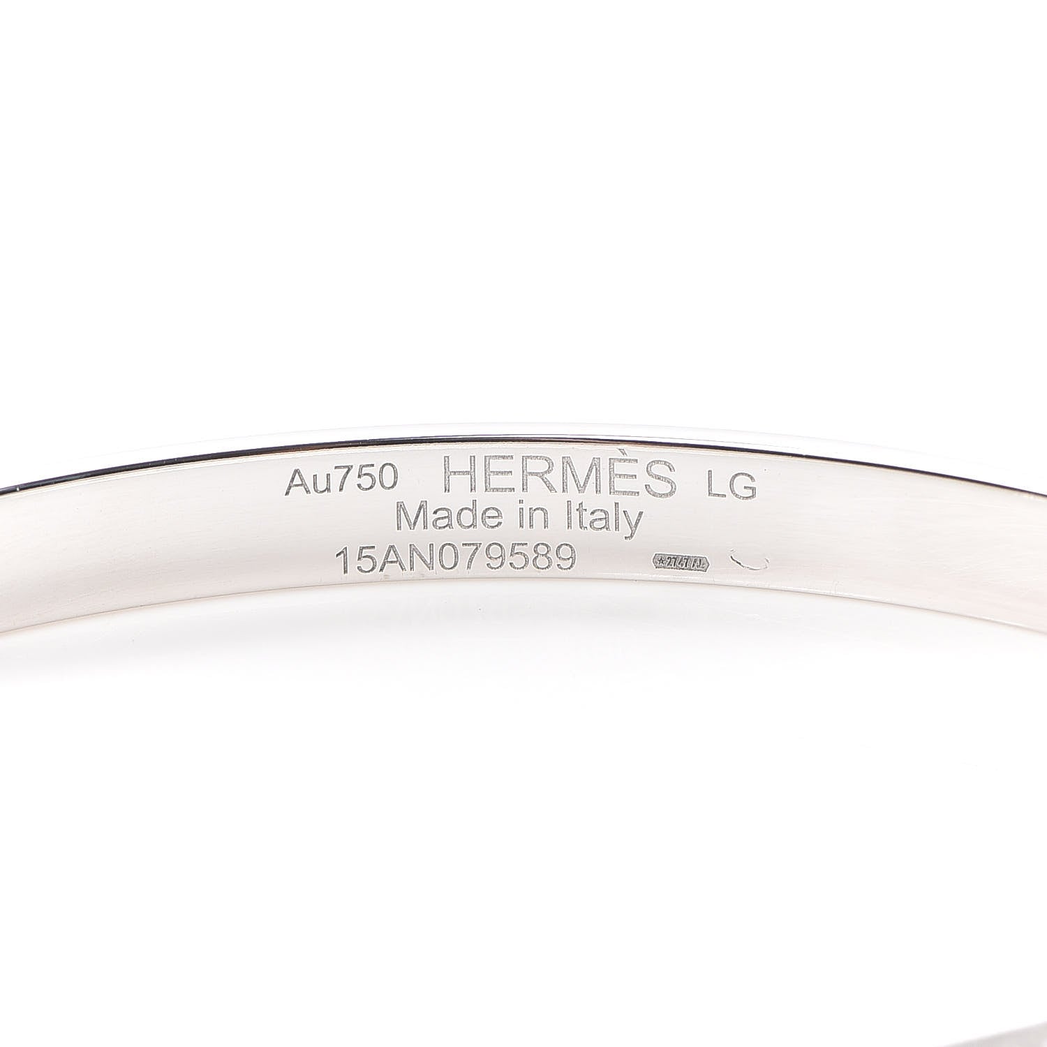 Hermes 18K White Gold Diamond PM H D'Ancre Bracelet LG 4 of 6
