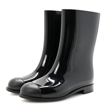 Chanel Rubber Rain Boots 36 Black 4 of 9