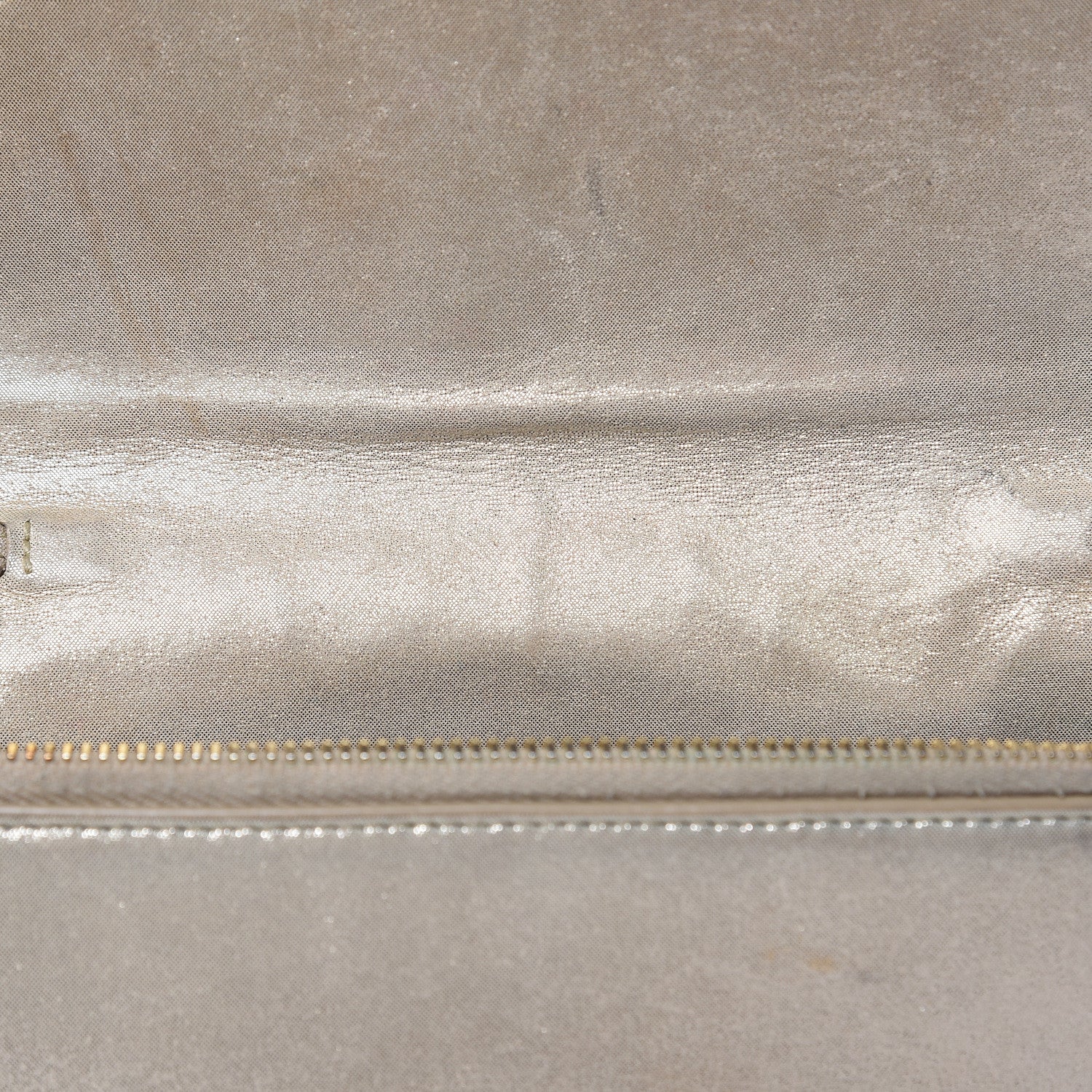 Saint Laurent Metallic Fabric Monogram Envelope Chain Wallet Champagne 14 of 17