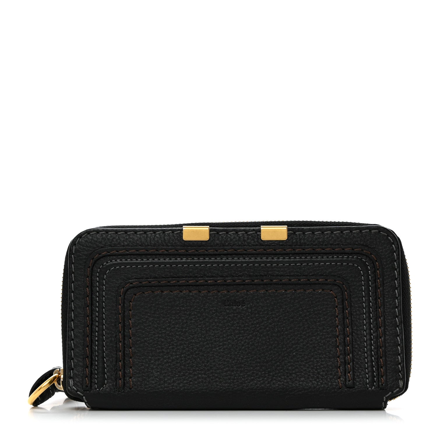 Chloe Grained Calfskin Marcie Long Zip Around Wallet Black 1 of 9