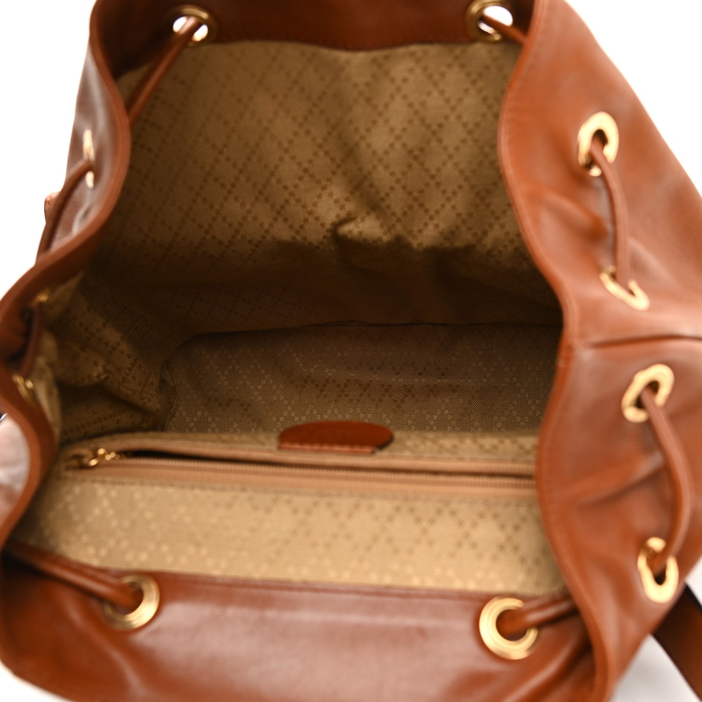 Calfskin Bamboo Backpack Brown