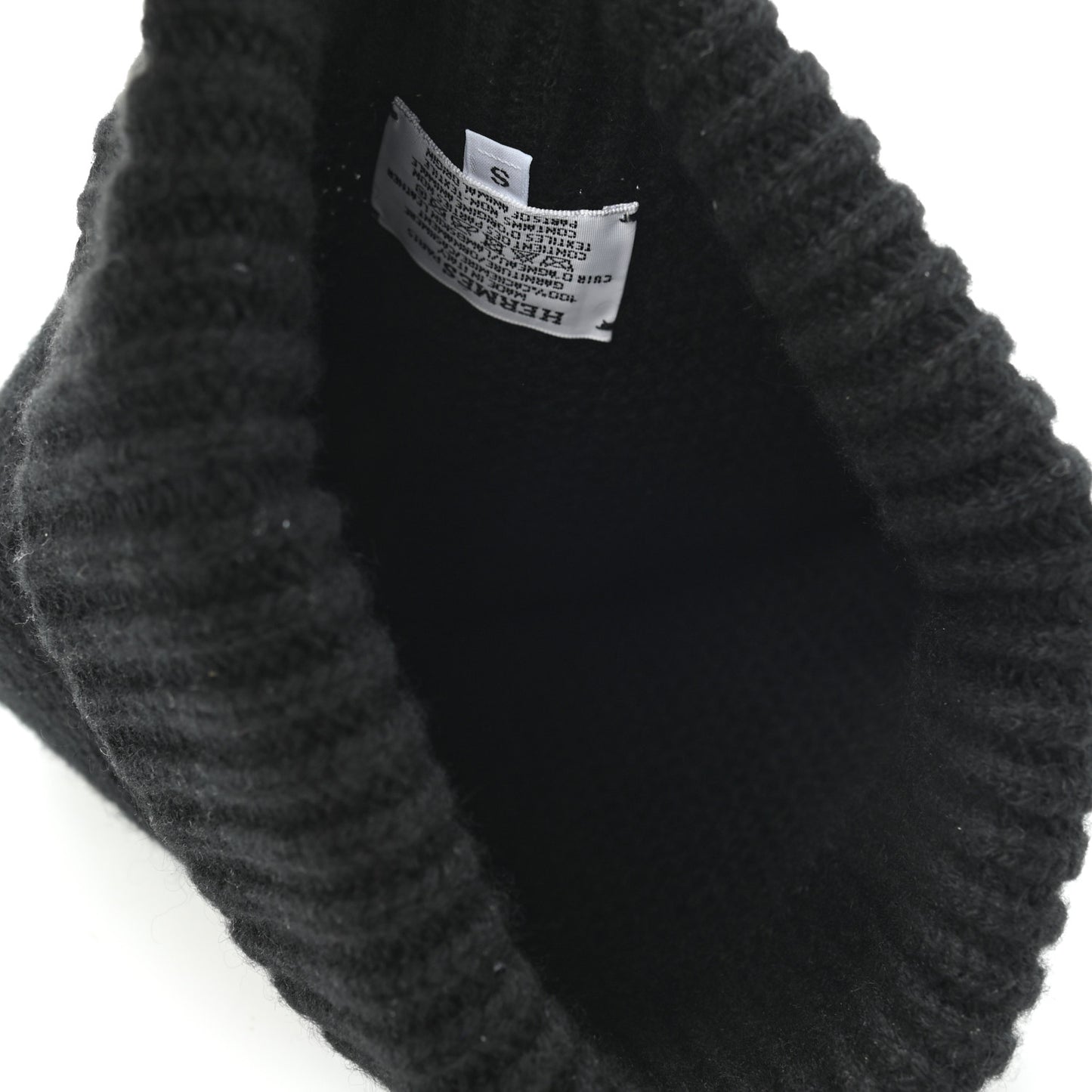 Cashmere Knit Boston Beanie Hat S Black