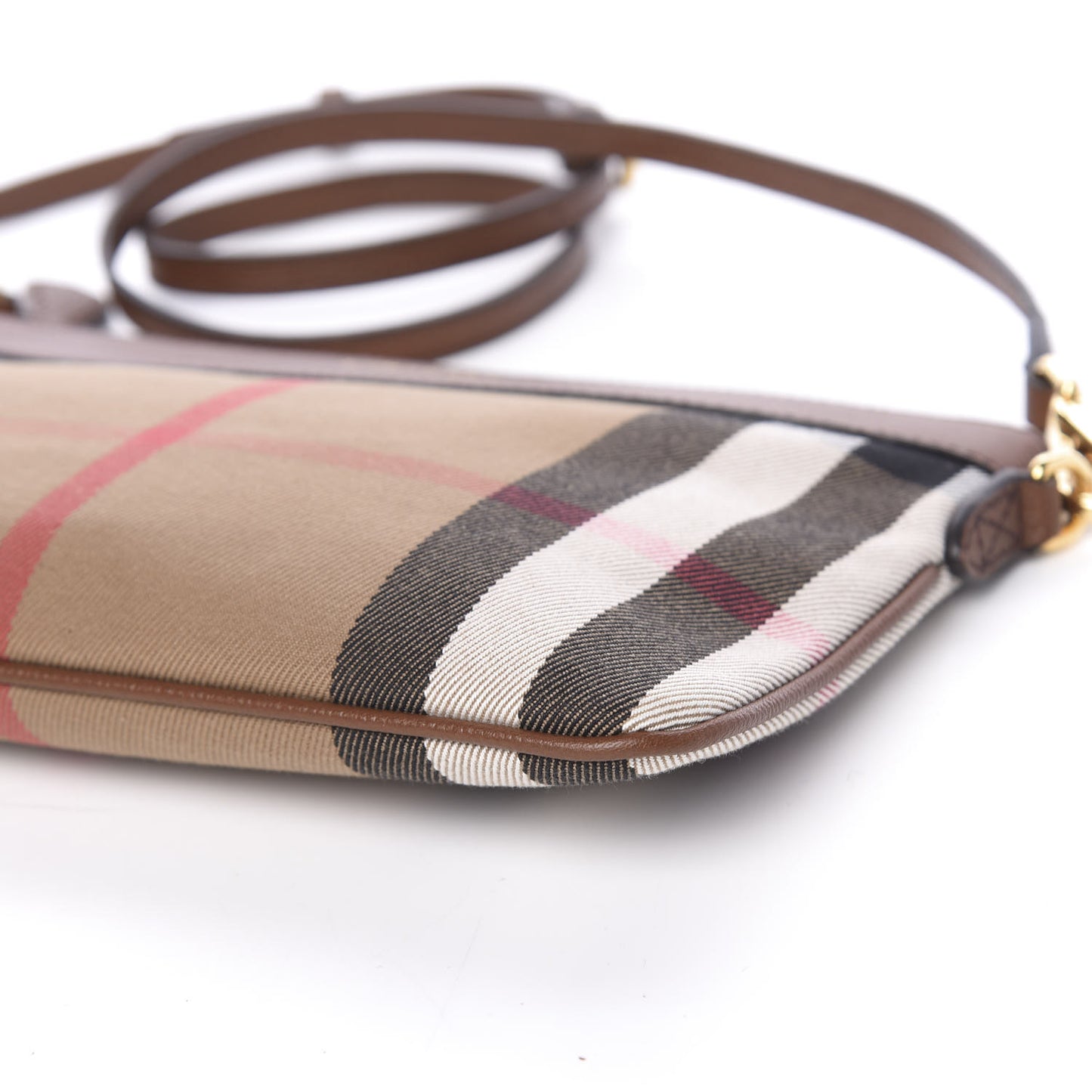 House Check Derby Peyton Crossbody Clutch Bag Tan
