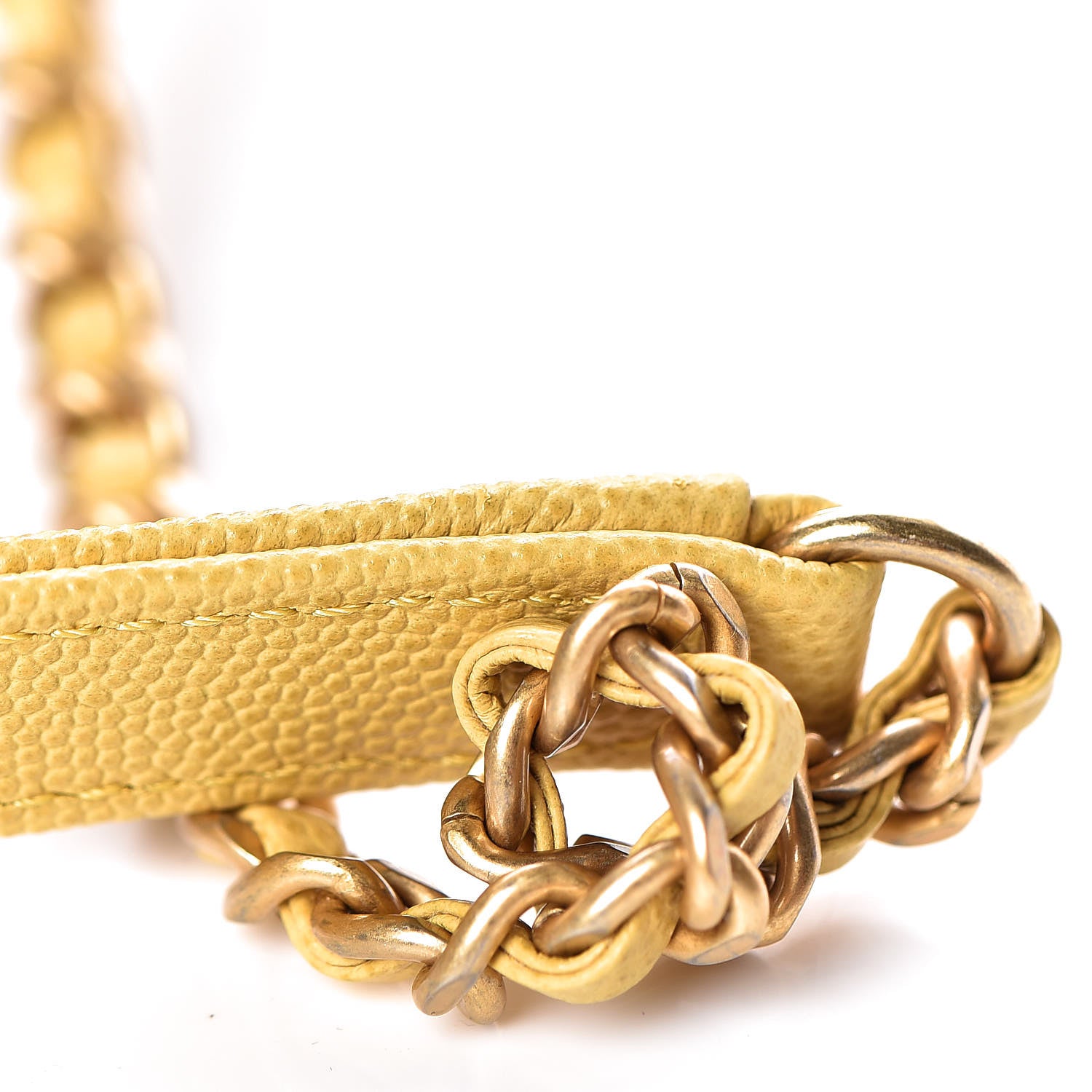 Chanel Caviar Chevron Quilted Mini Coco Handle Flap Yellow 8 of 14