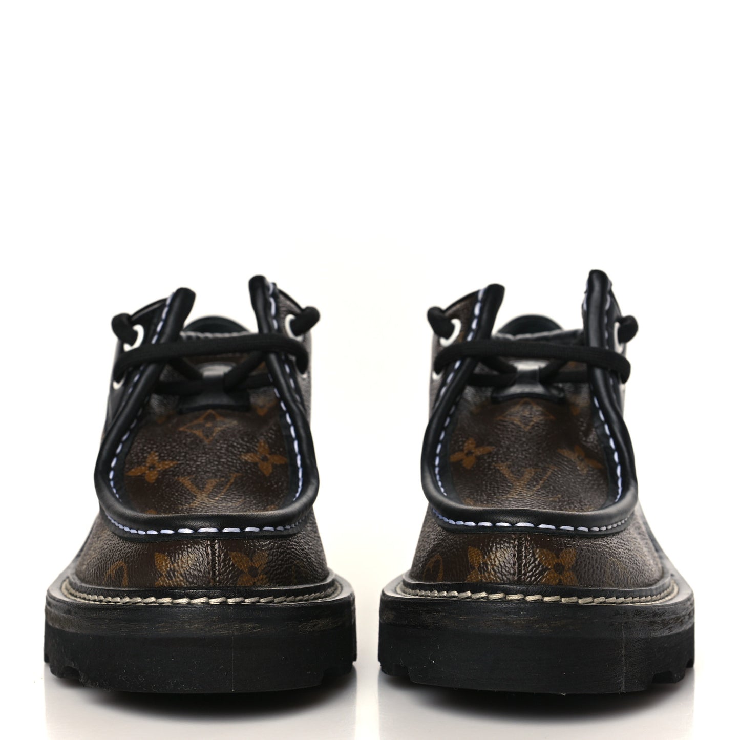 Monogram Calfskin Beaubourg Platform Derby Shoes 37 Brown