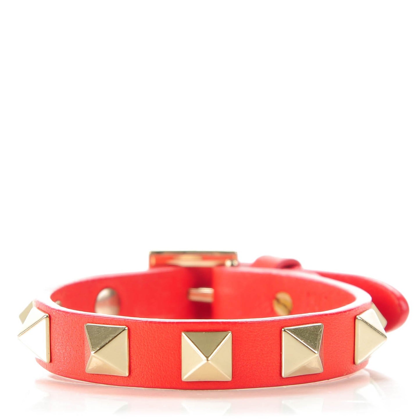 Vitello Rockstud Bracelet Red