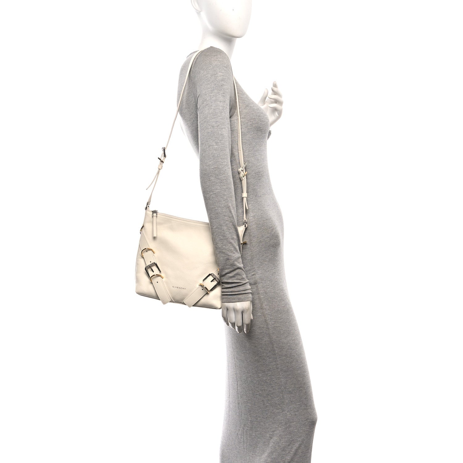 Givenchy Calfskin Small Voyou Bag Ivory 2 of 10