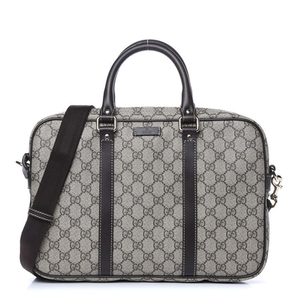 Gucci GG Supreme Monogram Briefcase Dark Brown 1 of 11