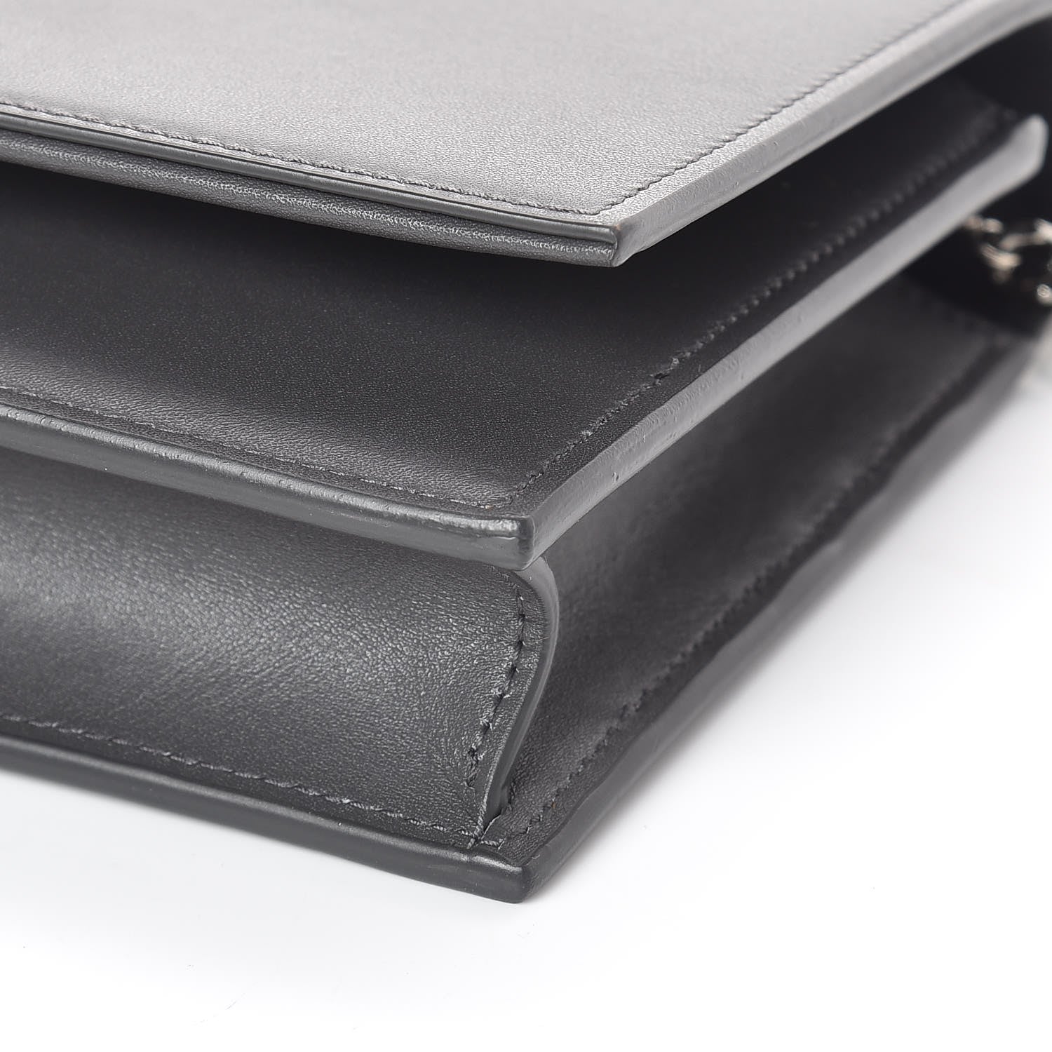 Saint Laurent Smooth Calfskin Classic Monogram Kate Tassel Chain Wallet Asphalt 8 of 8