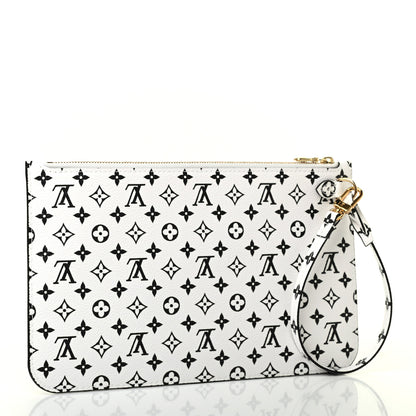 Louis Vuitton Monogram Giant Neverfull MM GM Pochette White 3 of 7