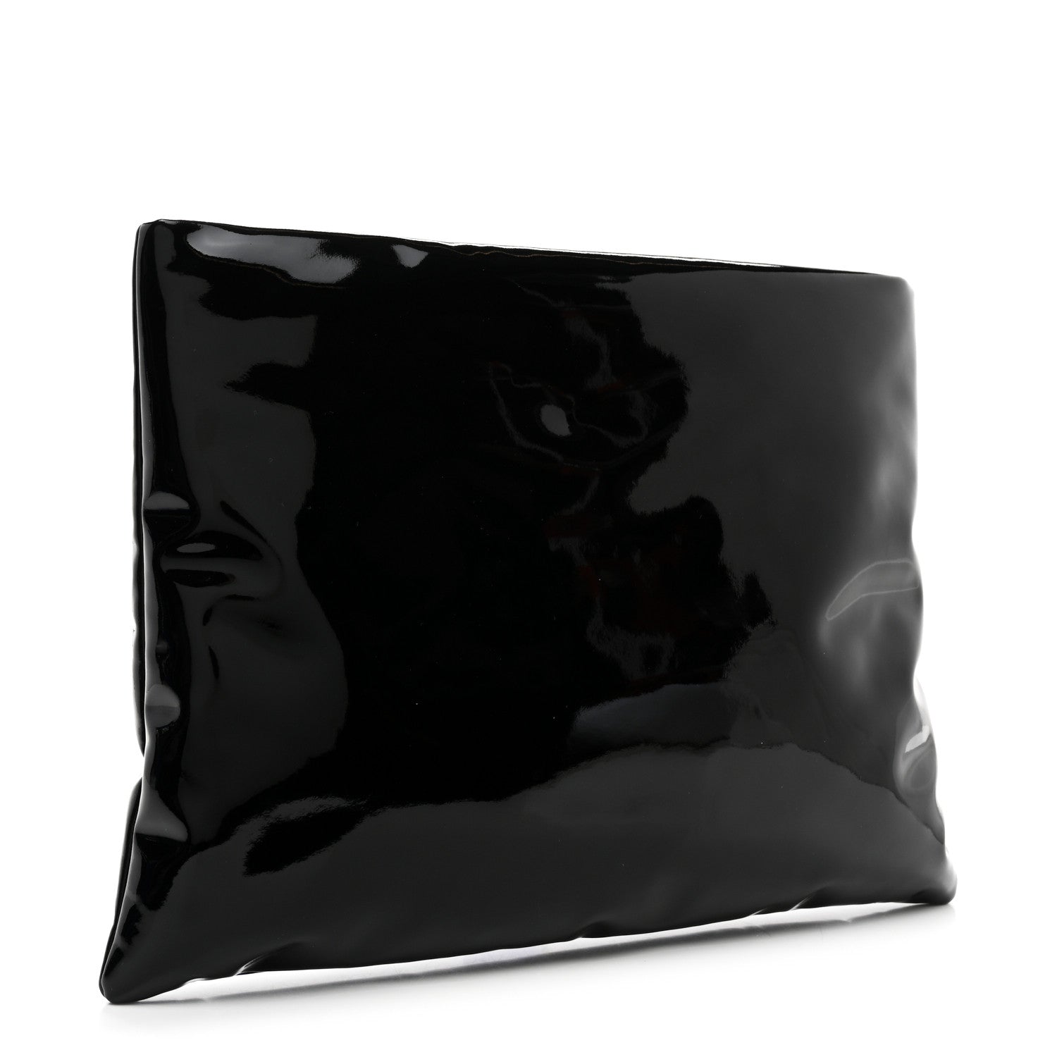 Saint Laurent Patent Calfskin Large Puffy Pouch Black 3 of 7