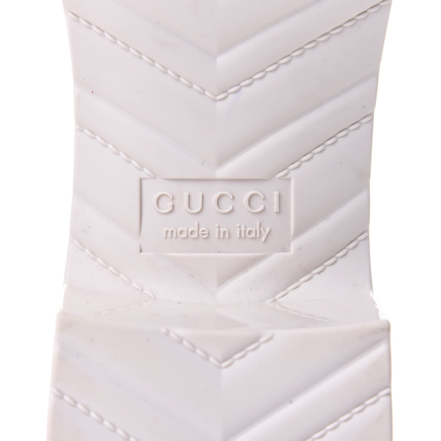 Gucci Rubber Gucci Logo Womens Platform 20/60mm Slide Sandals 37 Mystic White 8 of 11