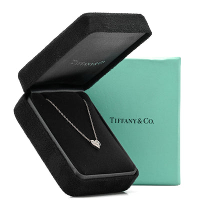 Tiffany Platinum Diamond Heart Pendant Necklace 6 of 6