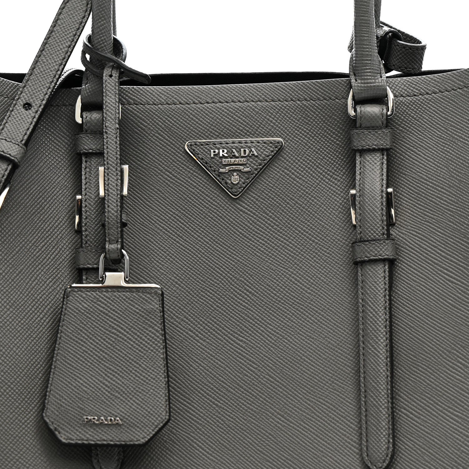 Prada Saffiano Cuir Medium Double Handle Tote Marmo 8 of 14