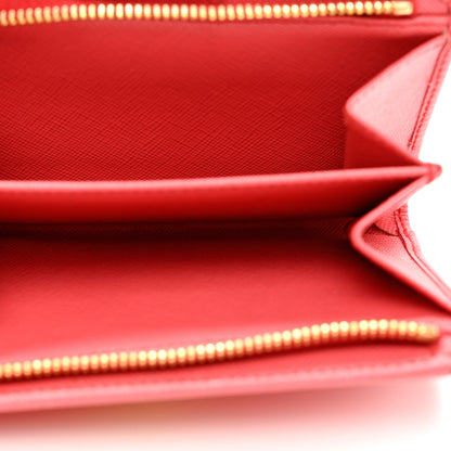 Prada Saffiano Metal Compact Wallet Rubinho 5 of 7