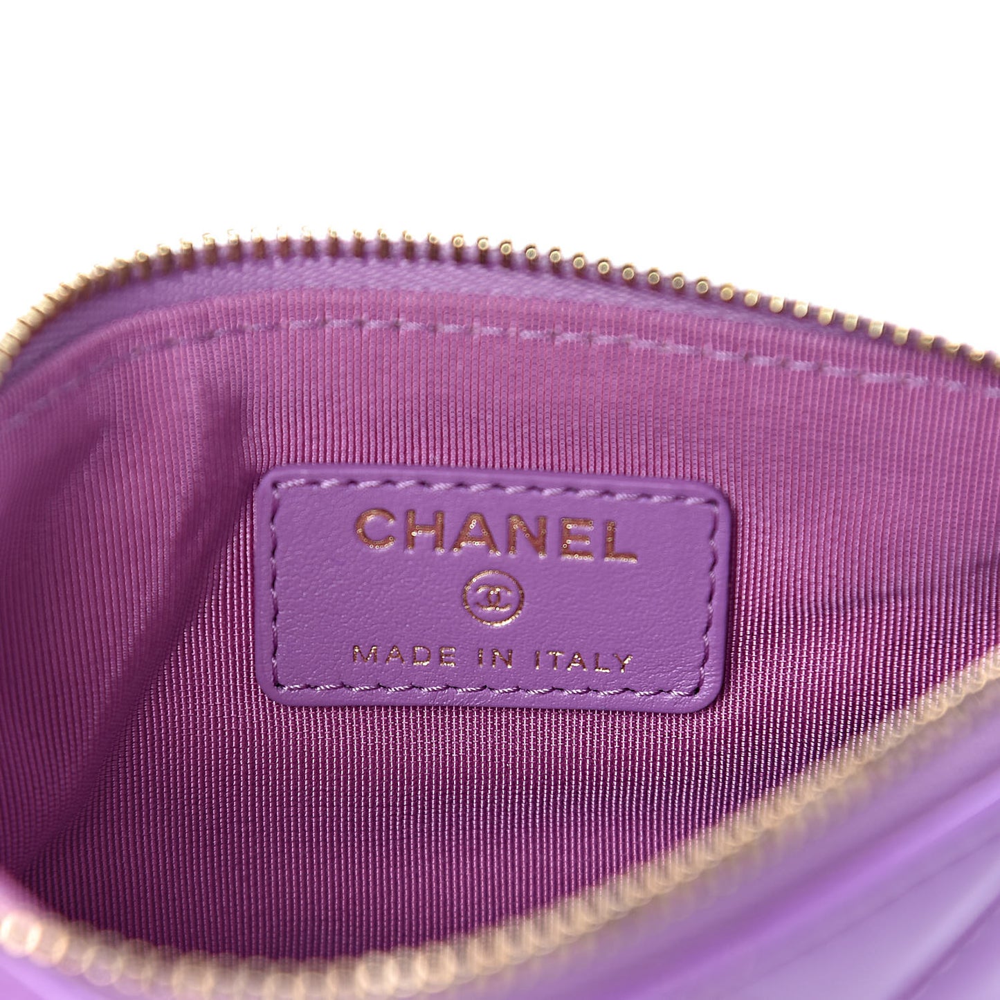 Patent Quilted Small Cosmetic Case Purple